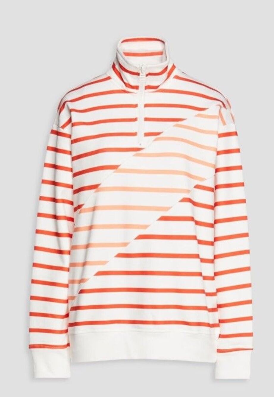 Solid & Striped Womens Small S French Terry 1/4 Zip Sweatshirt Red White Orange